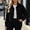 Black women long sleeve crop top a1, variant on Women Fall Winter Long Sleeve Button Down Crop Top Jacket Collared Open Front Casual Solid Basic Blazer Trendy Office Outfits, Gray S