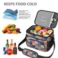 thumbnail image 5 of Lunch Box Pioneer Flower Floral Print Pattern Insulated Lunch Bag for Women Men,Medium Leakproof Lunchbox Cooler Bag Adjustable Strap,10 X 6.7 X 8 Inches, 5 of 6