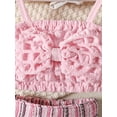 thumbnail image 6 of Luethbiezx Fashionable Bubble Cami Tops with Big Bowknot and Plaid Shorts for Girls' Summer Style, 6 of 7