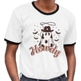 thumbnail image 2 of Country Ghost Howdy Ringer Tee Shirt Unisex Large White/Black, 2 of 5
