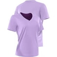 thumbnail image 3 of [5 Pack] Cadmus Women's Dry-Fit Wicking Short Sleeve T Shirts Sun Protection Activewear Running Yoga Workout Gym Tee Top,Blue/Gray/Black/Navy/Purple,L, 3 of 6