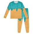 thumbnail image 4 of Rhuody Spring Pajamas For Boys Long Sleeve Sleepwear Ice Print Top And Pants Crewneck Nightwear Casual Clothes Mint Green 8-9 Years, 4 of 4