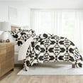 thumbnail image 3 of Noble Linens Gray Adobe Diamond Reversible 3-Piece Duvet Cover Set, King/Cal King, 3 of 10
