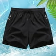 thumbnail image 2 of JTieacloth Lightweight Shorts for Men Men's Summer Casual Fluorescent Striped Shorts,Black, 2 of 4