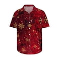 thumbnail image 4 of AOOCHASLIY Mens Christmas Day T-shirts Short Sleeve Men Christmas Printed Holiday Casual Button Down Shirts, 4 of 5