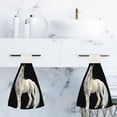 thumbnail image 6 of Hanging Towels 2 Pcs, Dish Towels Mythical White Unicorn Posing Absorbent Hand Towels with Hanging Loop Washcloth for Bathroom Kitchen, 6 of 6