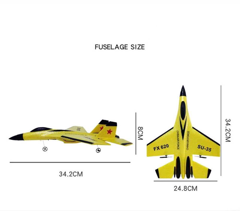 Roofworld RC Plane SU-35 Remote Control FX620 Glider 2.4GHz 3-Axis Gyro Airplane Toy Gift(red)