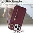 thumbnail image 5 of iPhone 12 pro max case with Card Holder, iPhone 12 pro max Phone Case Wallet for Women magsafe Compatible Wallet Detachable 2-in-1 for Men-Red Wine, 5 of 12