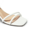 thumbnail image 3 of Women's Chunky Block Strappy Heels Square Open Toe Ankle Strap Comfortable Wedding Party Dressy Low Heeled Sandals Shoes, 3 of 7