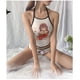 thumbnail image 5 of Conjunto de lencería SINROYEE Bikini de anime japonés Lolita negro+blanco, 5 of 6