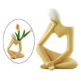 thumbnail image 3 of Escultura de cerámica con figura de pensador, pequeño jarrón decorativo para el hogar, elegante El 19x14x8.5cm, 3 of 9