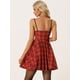 thumbnail image 3 of Vestido de Tela de Cuadros con Tirantes para Mujer Vestido de Navidad rojo S, 3 of 5