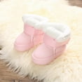 thumbnail image 4 of Baby Girls Boys Plush Snow Boots Soft Sole Anti-Slip Mid Calf Warm Winter Toddler Walking Shoes 12-18 Months, 4 of 11
