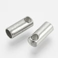 thumbnail image 2 of 1000 pc Tarnish Resistant 201 Stainless Steel Cord Ends End Caps Stainless Steel color 7x2.2mm Hole: 1mm Inner Diameter: 1.6mm, 2 of 2