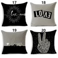 thumbnail image 5 of Housse de Coussin en Lin Noir et Blanc Style Moderne Housse de Coussin de Sofa Taie d'Oreiller de Chambre, 5 of 5