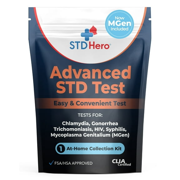 STD Hero Advanced STD Test Kit – At Home Screening for Women & Men – Private Home Use Kit for Accurate Testing Including MGen – Easy Sample Collection & Fast Lab Results – Discreet Delivery