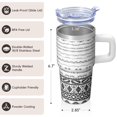 thumbnail image 3 of Bohemian 20oz Tumbler with Lids & Straws, Double Wall Vacuum Insulated Stainless Steel Coffee Mug, Leakproof Travel Cup, 3 of 5