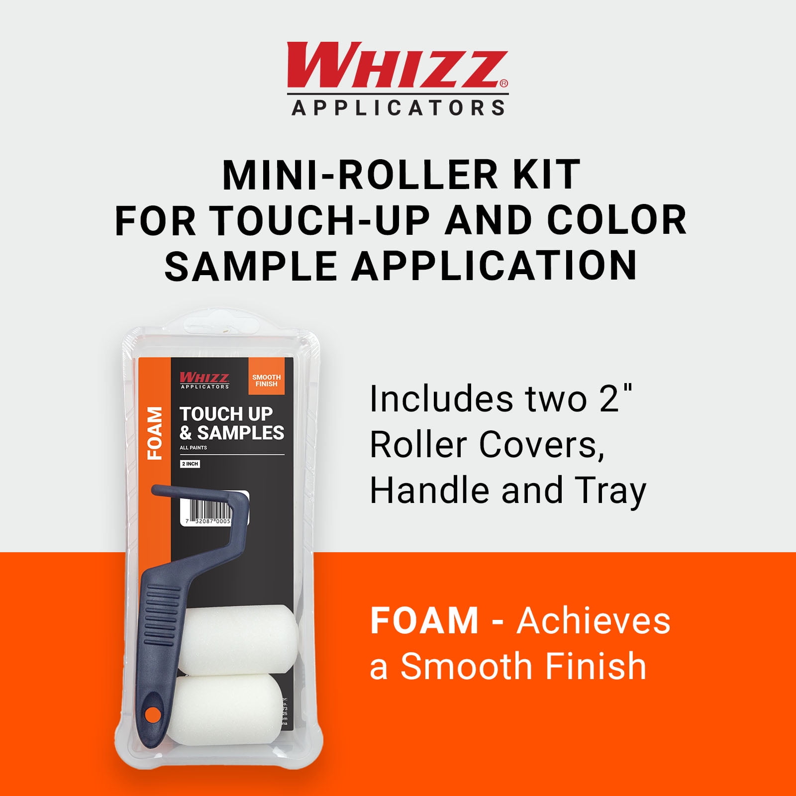 WHIZZ 2" Mini-Roller Kit for Touch-Up and Color Sample Application