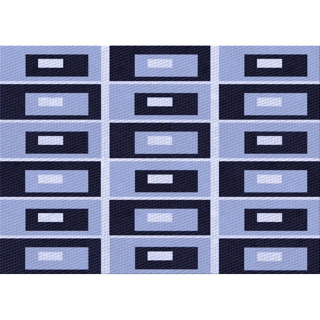 Ahgly Tapis Rectangulaire Lavable en Machine Intérieur Transitionnel Bleu, 7 Pieds x 10 Pieds