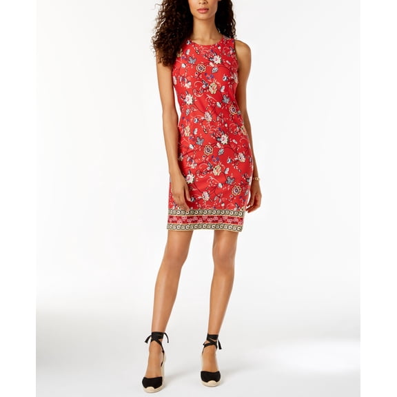 Charter Club Print Shift Dress Warm Spice Combo 2XL