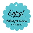 thumbnail image 1 of 100 PCS Enjoy! Customized Scallop Edges Hang Tags Personalized Wedding Favor Gift Paper Tags, 1 of 1