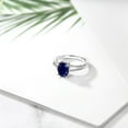 thumbnail image 4 of Gem Stone King 2.50 Ct Oval Blue Sapphire 925 Sterling Silver Solitaire Engagement Ring, 4 of 4
