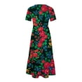 thumbnail image 4 of Jusqu'à 65 % de Réduction! Robes de Mode d'Été pour Femmes 2024 Grande Taille Manches Courtes Col Rond Robe Longue Ample Imprimée, 4 of 4