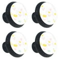 thumbnail image 2 of 4 Pcs Pigs Yellow Crown Knobs for Kitchen Cabinet Cupboard Dresser Bookcase Drawer Pulls Handles Round Home Decor, 2 of 8