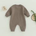 thumbnail image 4 of Okbabeha Newborn Baby Boy Fall Winter Onesie 0 3 6 9 12 18Months Warm Fleece Long Sleeve Bubble Romper Jumpsuit Outfits, 4 of 7