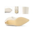 thumbnail image 2 of BLISSFUL STEP Women's Boots Knee High Slim Calf Pointed Toe Stiletto Heel Cream 6, 2 of 7