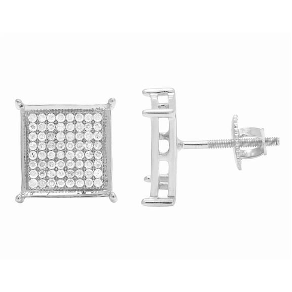 2Ct Round Cut Lab Created Diamond Stud Earrings Screw Back 14k White Gold Over