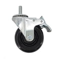 thumbnail image 4 of FixtureDisplays® 4 Inch 180 lbs Capacity Plastic Wheel M12X30 Stem 360 Degree Rotation Swivel Furniture Caster Black Wheel Locking Castor 180 lbs Load Capacity Each Wheel 401250-1PK, 4 of 7