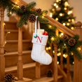 thumbnail image 4 of Knitted Christmas Stockings with Initials, 6.3''x7.8'' White Custom Embroidery Christmas Stockings with Letter, Personalized Xmas Decoration for Holiday Family Party - N, 4 of 6
