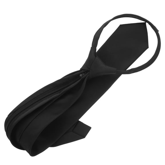 PENIKOKO Pre-Tied Black Business Neck Tie for Men, Formal Accessory for Weddings, Graduations, Office, and Special Occasions
