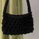 thumbnail image 2 of Bolso de viaje para mujer, bolso de hombro tejido con cuerda de algodón, bolso de ganchillo de verano (negro), 2 of 5