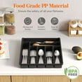 thumbnail image 6 of Lifewit Silverware Drawer Organizer Tray, Plastic Cutlery Storage for Kitchen Drawer, Flatware and Utensil Holder Divider for Spoons Forks Knives Tableware, 7 Compartment, Black, 6 of 8