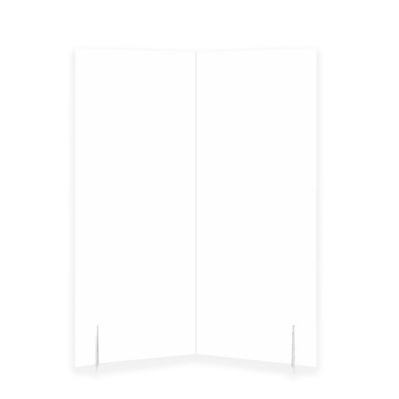 Portable Bi-folding Rigid Honeycomb Corrugate Floor Partition - White Kraft 46L" x 9W" x 60H"