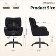 thumbnail image 6 of Cozy Teddy Desk Chair with Wheels, SESSLIFE Black Home Office Chair with High Back and Lumbar Pillow, Adjustable Swivel Computer Chair Home Office, Study, Vanity Room, Bedroom, 6 of 8