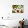 thumbnail image 5 of Acheng Canvas Wall Art Painting Christmas Pattern Watercolor Cedar Tree Pine Cone Holly Berry Home Decorative Artwork Prints 20x16inch, 5 of 6