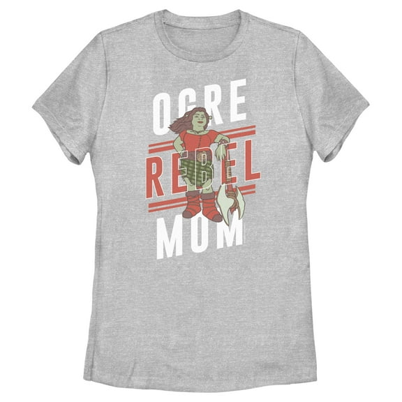 Women's Shrek Ogre Rebel Mom  Graphic Tee Athletic Heather 2X Large