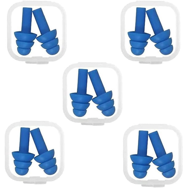 Pares de tapones para los oídos para nadador, tapones para los oídos de silicona impermeables reutilizables, tapones para los oídos unisex para adultos, para piscina, mar, baño, deportes acuáticos