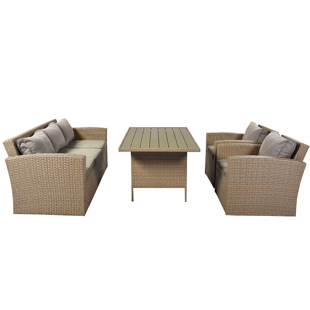 Canddidliike 4 Piece Wicker Patio Conversation Set, All-Weather Patio Furniture Set, Rattan Sofa Chair with Soft Cushions and Coffee Table - Gray - image 4 of 10
