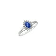thumbnail image 4 of RYLOS Rings for Women 14K White Gold Halo of Diamonds Birthstone Ring 6X4MM Pear Tear Drop Gemstone September Blue Star Sapphire Jewelry for Women  Size 8, 4 of 8