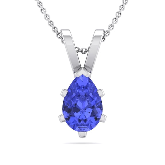 SuperJeweler 1/2 Carat Pear Shape Tanzanite Necklace in Sterling Silver, 18 inches for Women