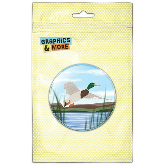 Mallard Duck Flying Hunting Pinback Button Pin Badge