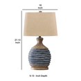 thumbnail image 5 of Benjara BM231950 Fabric Shade Table Lamp with Textured Base, Beige & Grey, 5 of 5