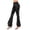 Black, variant on Women's Metallic High-Waisted Flare Pants, Shiny Leather Tiered Ruffle Hem Bootcut Trousers, Stage Performance & Party Wear, 9 Colors, Sizes S-3XL