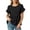 Black, variant on ClodeEU Women's Round Neck Ruffle Short Sleeve Babydoll Blouse,Casual Loose Peplum Summer Tunic Top Black,Women's Plus L