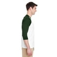 thumbnail image 4 of GILDAN G570 ADULT HEAVY COTTON 5.3 OZ. 3/4-RAGLAN SLEEVE T-SHIRT, S, WHITE/ FOREST, 4 of 4