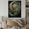 thumbnail image 2 of Designart "Crescent Moon and Stars Symbols" Symbols Print on Natural Pine Wood, 2 of 5